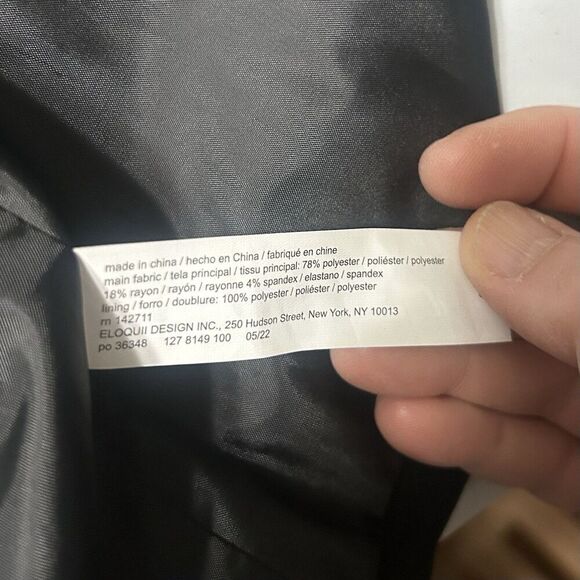 Eloquii Black Blazer Open Front Notched Lapel Size 18 - Picture 8 of 11